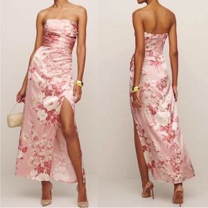 Reformation Barrow Silk Dress - Bellini, Size 4